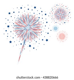 Vector fireworks design on white background