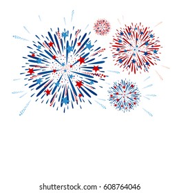 Vector fireworks design on white background 