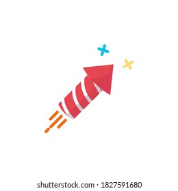 vector fireworks firecrackers flat icon illustration