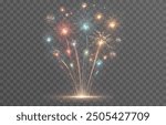 Vector fireworks. Firework. Fireworks on an isolated background. PNG fireworks. Holiday fireworks. Vector image.