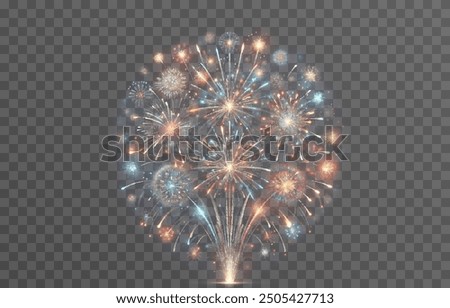 Vector fireworks. Firework. Fireworks on an isolated background. PNG fireworks. Holiday fireworks. Vector image.