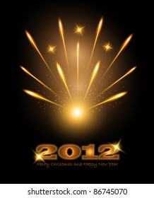 vector Fireworks happy new year 2012