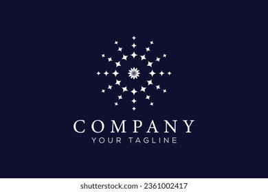 Plantilla de diseño de logotipo de icono de fuegos artificiales de vectores 

