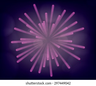Vector fireworks illustration on dark background