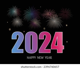 vector fireworks new year 2024 background
