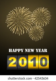 vector fireworks with new year counter