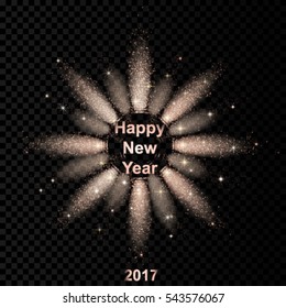  vector fireworks on a transparent background. happy new year 2017