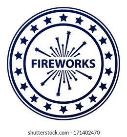 vector fireworks stamp