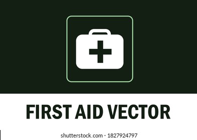 Vector of first aid. With dark theme background.