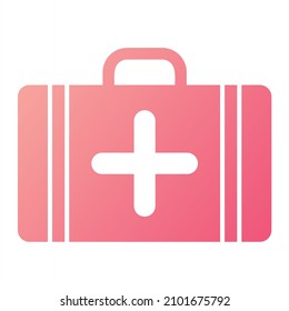 Vector First Aid Kit Glyph Gradient Icon Design
