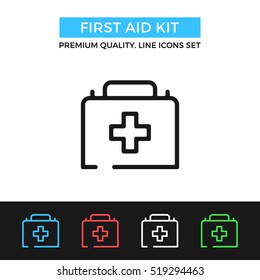 Vector first aid kit icon. Medical concepts. Premium quality graphic design. Modern signs, outline symbols collection, simple thin line icons set for websites, web design, mobile app, infographics