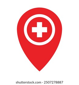 Vector First Aid Kit Location Pin Sign