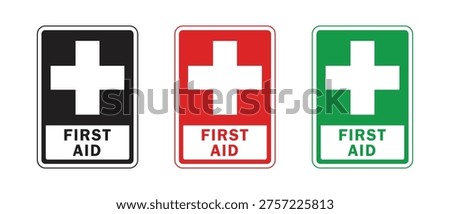Vector First Aid Sign Set