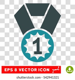 Vector First Place EPS vector icon. Illustration style is flat iconic bicolor soft blue symbol on a transparent background.