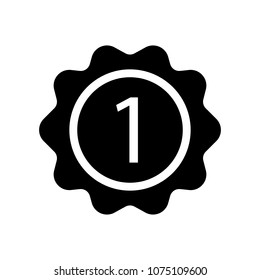 Vector first place icon isolated on white background. Flat award logo for business, marketing, internet concept. Trendy modern vector symbol for web site design or mobile app.