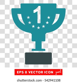 Vector First Prize EPS vector pictogram. Illustration style is flat iconic bicolor soft blue symbol on a transparent background.