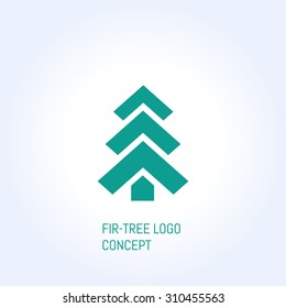 concepto de logotipo creativo vectorial fir-tree 