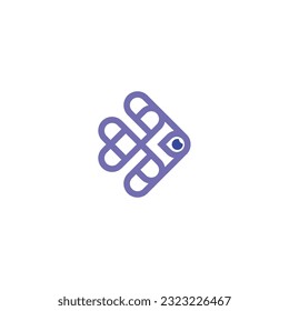 Vector de inspiración de diseño de logotipo geométrico de animales de peces
