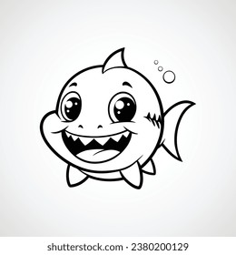 Diseño de ilustraciones de caricaturas de peces vectores