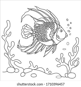Pescado vectorial aislado sobre fondo blanco. Colores de peces bebés