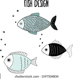 Vector fish design graphic collection