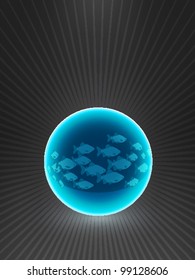 Vector Fish Design on a Black Background