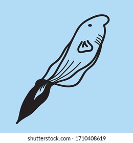 vector fish drop doodle line icon