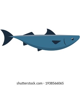 Vector fish flat icon isolated on white background
