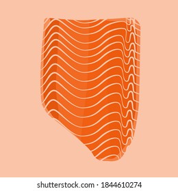 Sashimi de salmón plano del pez vector