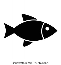 Diseño de iconos de glifos de peces vectores
