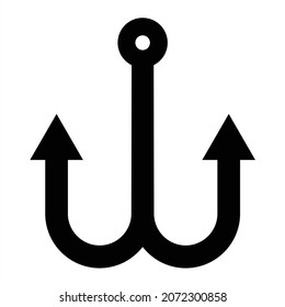 Vector Fish Hook Glyph Icon Design
