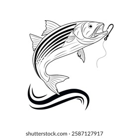 Vector fish is hooked up illustrations
