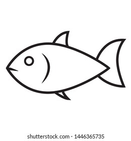 Vector fish icon design. Fish line icon design on white background. Modern simple vector sign. Vector illustration.