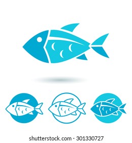 Vector fish icon set