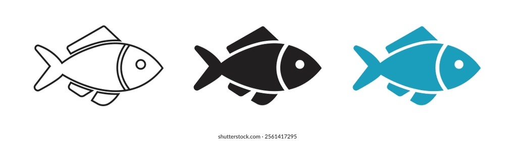 Vector Fish Icon Set. Fish Symbols