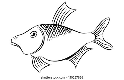 Vector fish icon symbol isolated
