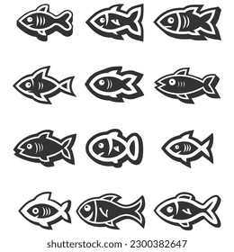 vector fish icons for your design