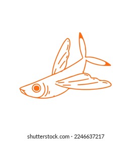 vector fish illustration line concept