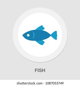 vector fish illustration - nature symbol, seafood icon - ocean fishing isolated