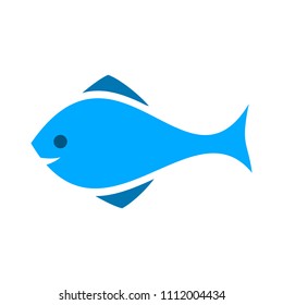 vector fish illustration - nature symbol, seafood icon - ocean fishing isolated