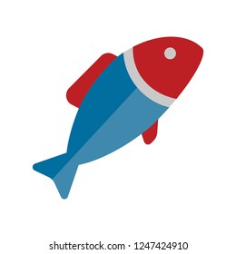 vector fish illustration - nature symbol, seafood icon - ocean fishing isolated