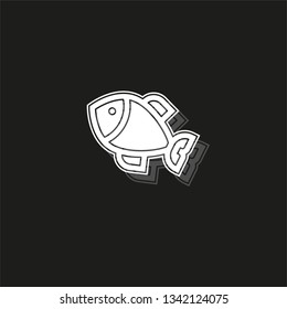 vector fish illustration - nature symbol, seafood icon - ocean fishing isolated