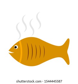 vector fish illustration - nature symbol, seafood icon - ocean fishing isolated