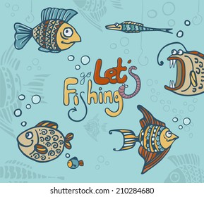 Vector fish and lettering