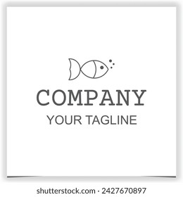 Vector fish line logo design