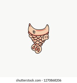 Vector of a fish loaf food. Nice doodle Japanese food.