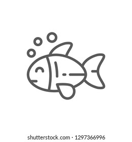 Vector fish, pet, animal line icon. Symbol and sign illustration design. Isolated on white background