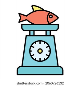 Vector Fish Scale Filled Outline Icon Design
