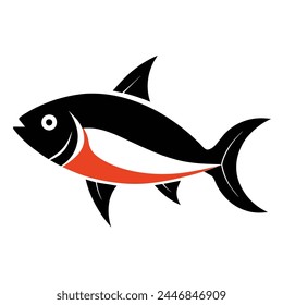 Vector of Fish, Seafood on White Background
