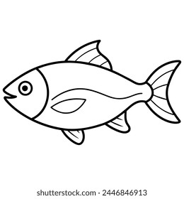 Vector of Fish, Seafood on White Background
